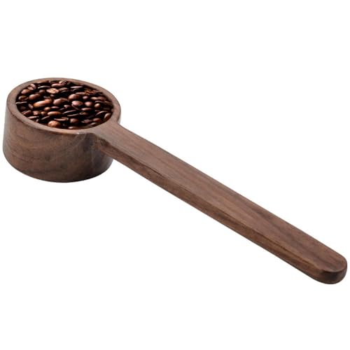 Messlöffel-kleine Messlöffel-Set | Walnut Holz Kaffeelöffel | Geschirrspülfeste Eimer, Holzfresser Löffel, kurze und lange Teelöffel natürliche Materialien für gemahlene Kaffeebohnen, Tee