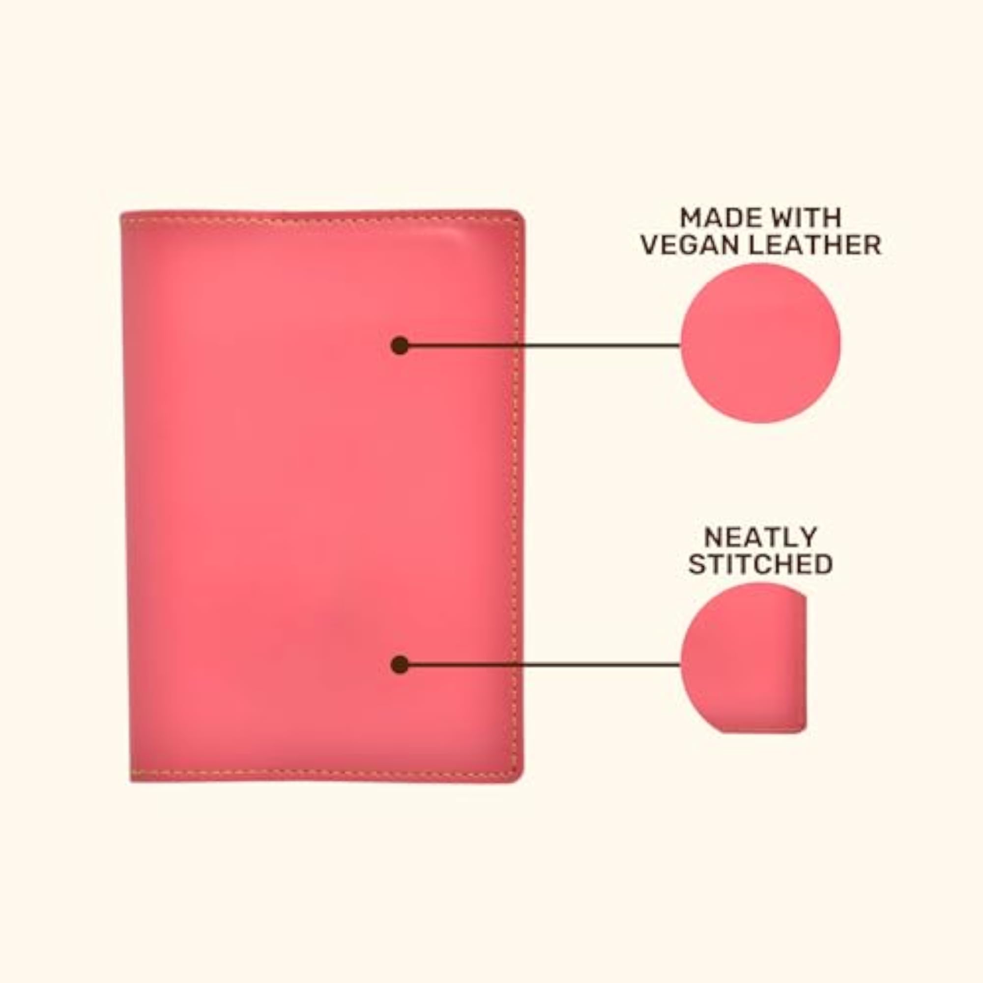 Pack of 2 Slim Design Passport Covers for Couples (Pink)
