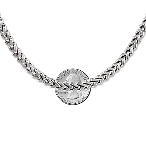 Savlano 925 Sterling Silver Rhodium Plated 3.5MM, 5.5MM Franco Square Box Chain Bracelet for Men-Made In Italy Comes with a Gift Box3