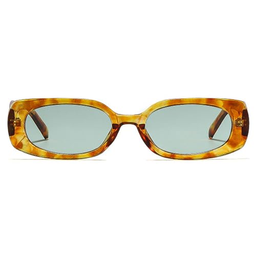 Popular Fashion Small Rectangle Sunglasses Women Retro Small 90s Style Shades UV400 Men Punk Leopard Sun Glasses ﻿