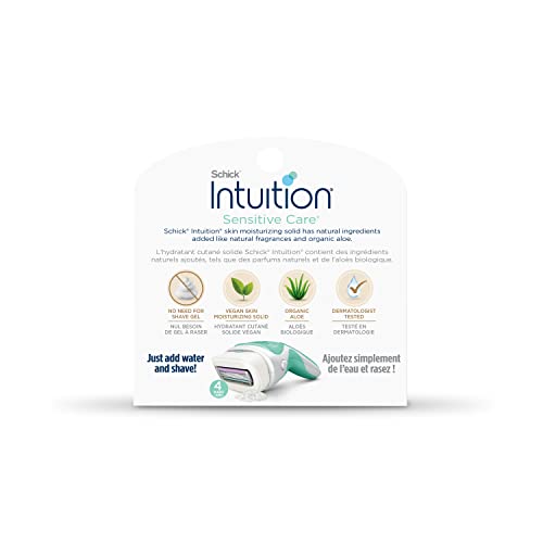 INTUITION Schick Intuition Plus Renewing Razor, 4 Count, Women's Replacement Razor Blade Cartridges and Refills