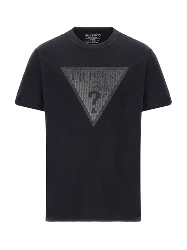 GUESS Men's Short Sleeve Crew Neck Shiny Gel Triangle Tee3