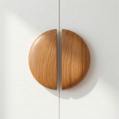Image of Teak Wood Wooden Wardrobe Handle /Cabinet Handle /Wardrobe Door Pull Handle (8 x 4 Inch) Natural Wood Finish - Model 5034-| 3 Years Warranty |