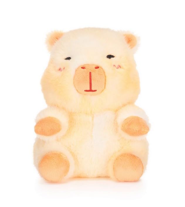 UKToyworld Pink Capybara Soft Toy 8" Pastel Sitting Capy Plush (YELLOW)