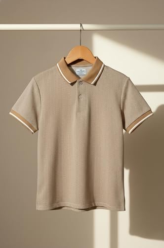Image of Mack Jonney Men's Premium Jacquard Polo T-Shirt | Short Sleeve Soft Knit Fabric | Stylish Casual & Smart Wear Polo-M6938
