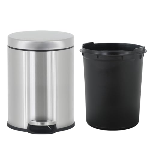 Caneca de Basura Redonda de Acero Inoxidable 6 Litros Pack 2 miniatura 3