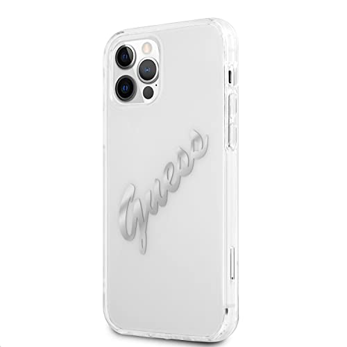GUESS Coque Vintage Script Silver Logo pour iPhone 12/iPhone