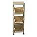 Scaffale Organizer per Carrello di Portaoggetti - Carrello ausiliario - per Il Carrello di Servizio dell'ufficio della Camera da Letto del Bagno della Cucina - Beige PP (3/4 Ripiani)