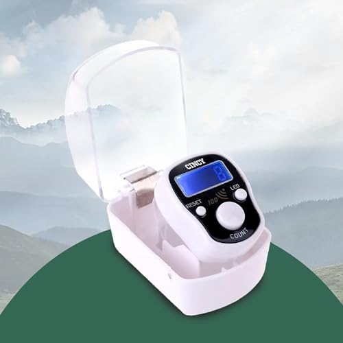 CINCY Clicker Count – Multi-Color LED for Night Use, Instant Reset, Accurate & Quiet, Comfortable Grip, Long Battery Life – for Events, Gym & Crowd Control – Battery Included – White