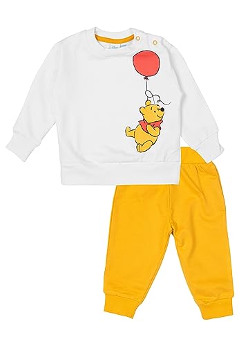 United Labels Disney Winnie Puuh Baby Set Unisex Oberteil Pullover mit Hose 2-Teiler Gelb/Weiß (74-80)