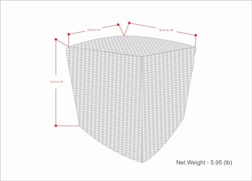 SIMPLIHOME Zelma Square Pouf – 18 inch Wide Upholstered PET Polyester Ottoman in Cream and Natural, Boho Indoor/Outdoor Footstool or Extra Seating for Living Room, Bedroom, or Patio, Assembled