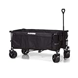 ALDORR XXL Bollerwagen - 300L Faltbar & Geländetauglich - 300L Gepäckraum - 300kg Tragkraft - All-Terrain PU-Lederräder - Abnehmbare Seitentasche - Ideal für Strand, Camping & Park