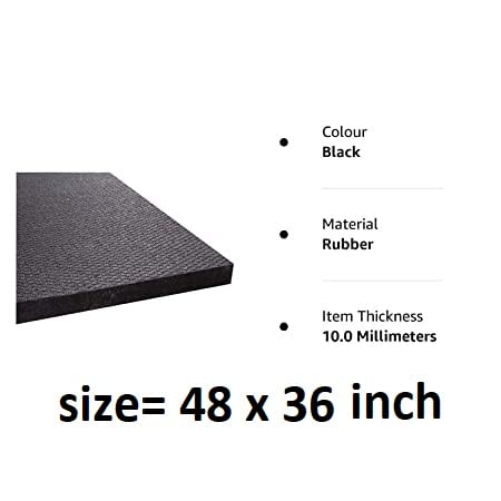 Image of Body Maxx Heavy Duty 10mm (Size of 4x3 feet) Thick Rubber Exercise Gym Floor & Equipment Mats (Pack of 2).