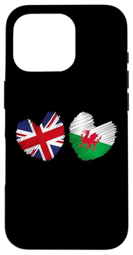 ウェールズ グレートブリテン ハート 英国国旗 ウェールズ国旗 ハート スマホケース iPhone 16 Pro 用