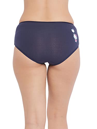 Image of Clovia Women's Cotton Basic Mid Rise Hipster Panty in Blue