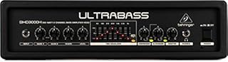 Behringer ULTRABASS BXD3000H Ultra-Lightweight 300 Watt 2 Channel Bass Amplifier Head with FBQ Spectrum Analyzer, Ultrabass Processor and Compressor