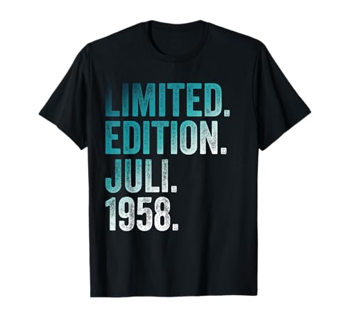 67. Geburtstag Mann 67 Jahre Limited Edition Juli 1958 T-Shirt