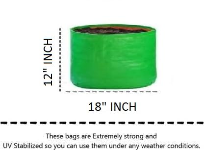 Image of Kingwell Grow Bag For Terrace Garden Leafy Vegetable Plant Grow Bags Fruits Growing Containers For terrece Gardening (18 X 12 INCH, PACK OF 8)