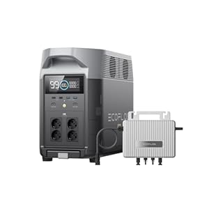 EcoFlow Delta Pro tragbare Powerstation 3600Wh, 0% VAT WLAN Stream Mikrowechselrichter 800W, LiFePO4-Batterie, 3600W AC Ausgängen, erweiterbar auf 25kWh, für Zuhause, Stromausfall, Reise