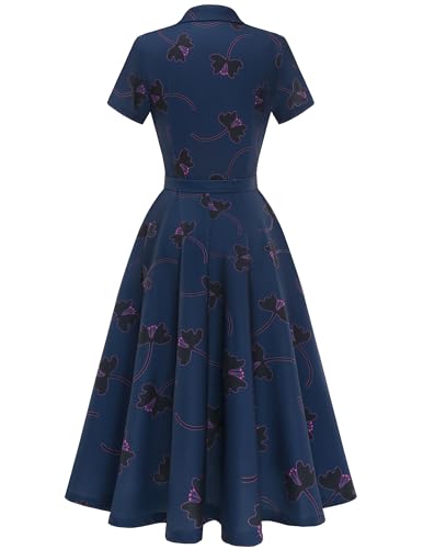 Image of Wedtrend Women's Vintage Tea Dress, Short Sleeve Cocktail Party Dress Work Church Casual Dress