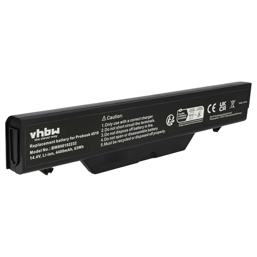 vhbw 1x batería Compatible con HP ProBook 4720, 4710, 4515, 4510, 4710s, 4720s, 4515s, 4510s Notebook (4400 mAh, 14,4 V, Li-Ion)