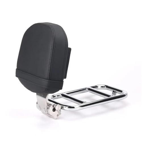 KMWSHAN Motorrad-Rückenlehne Für BMW R18 2020 2021 2022 2023 2024 Motorrad-Rückenlehne, Klappbares Rückenlehnenkissen, Soziussitz-Gepäckträgerpolster(Chrome)
