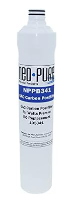 Neo-Pure NPPB341 Granular Activated Carbon Post Filter Compatible Replacement for Watts Premier 105341 RO-Pure Reverse Osmosis Water Filtration Systems
