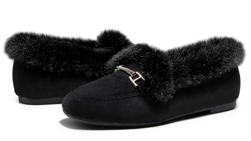 Image of VenusCelia Women's Cozy Furry Flat Shoe