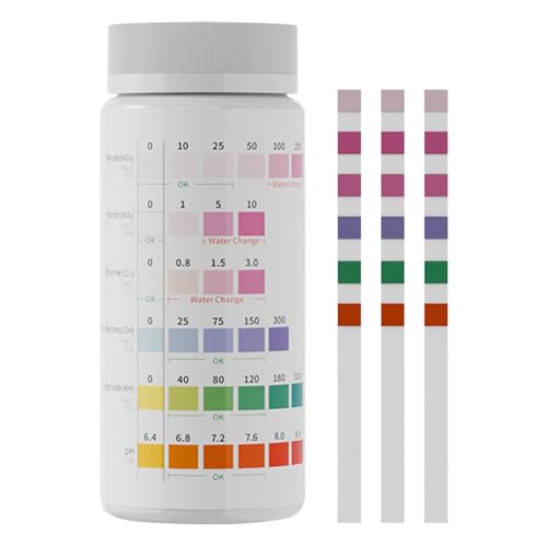 Aquarium Wassertest-Set | 100 Stück Süßwasser Teststreifen - Wasserteststreifen zur Überwachung für täglichen Gebrauch Anfänger Reisen Zuhause Gewerbe Pool und