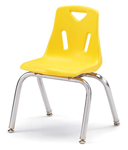 Image of Jonti-Craft Berries 8144JC1007 Stacking Chair with Chrome-Plated Legs, 14 inch Height, Yellow