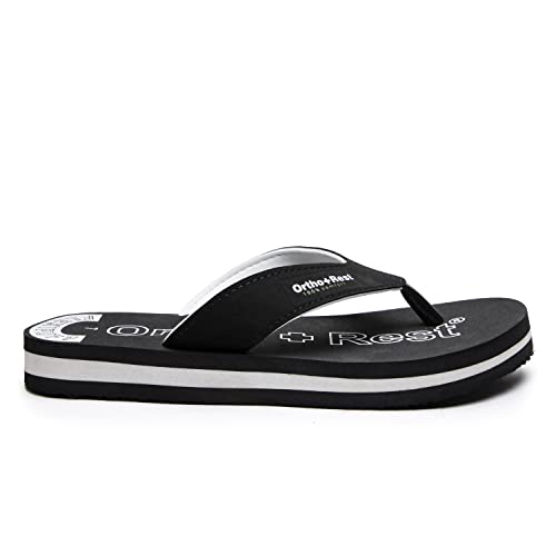 Image of Ortho + Rest 100% Comfort Extra soft Men's Black Flip-Flops-6 (M555BLACK6)