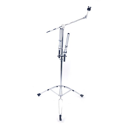 Pinikuyiro Tom Cymbal Stand,Cymbal Stand Straight & Boom Cymbal Stand Double Braced Legs Height & Angle Adjustable Drum-kit Suitable for 14-20 inch Cymbals