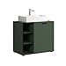 Produktbild trendteam smart living - PureBliss - Waschbeckenunterschrank - Grün - Rillenoptik - 3 offene Fächer + 1 Einlegeboden + 60cm Aufsatzwaschbecken - (BxHxT) 90 x 91 x 53cm - edle Metallgriffe