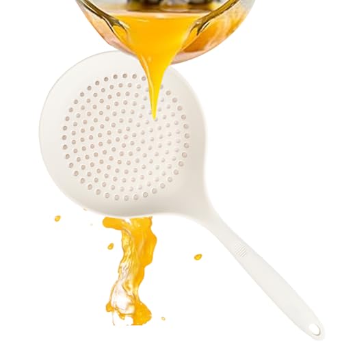 Cuchara de cocina de silicona de 36,2 x 16,2 cm | Espumadera resistente al calor y colador | Colador con mango largo para pasta, espaguetis, fideos y cocina