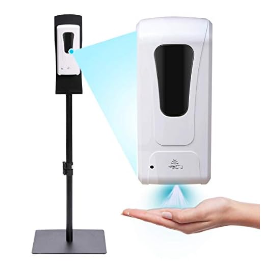 1000ML Automatic Hand Sanitizer Dispenser with Stand Hand Sanitizer Station Kit Adjustable Mist Spray Machine for Offices Schools Public Area (Stainless Steel Floor Stand + Automatic soap dispenser)
