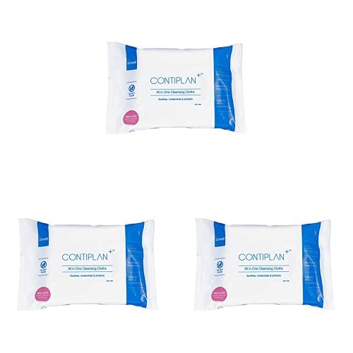 CONTIPLAN Incontinence Cleansing Cloths with Barrier Cream, All in One