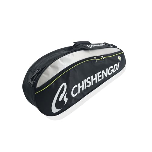 UNISTRENGH Waterproof Badminton Racket Bag Cover 6 Racquet Hand Bag Tennis Shoulder Bags Sports Unisex Design for Men, Women and Adults (Black #1)