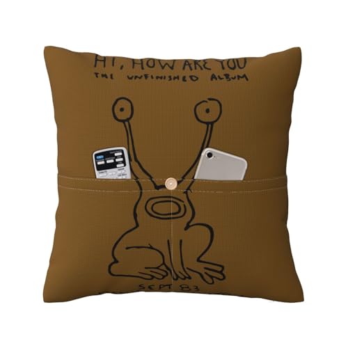 枕カバー Daniel Johnston ダニエル ジョンストン 装飾枕カバー スクエア リネンスクエアポケットケース ポケット付き快適な室内装飾枕カバー20"X20"