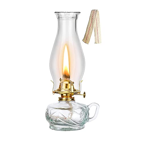 DEFORMER Lampe à Kérosène en Verre Transparent Lampe à Pétrole Rétro Intérieur Extérieur pour décoration de Chambre, Mariage (31 cm / 12,2 Pouces) Cover