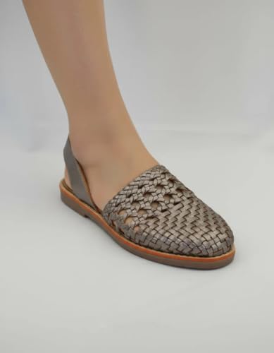 Image of Macarena Collection Women's Leather Huarache Sandals, Closed Toe Woven