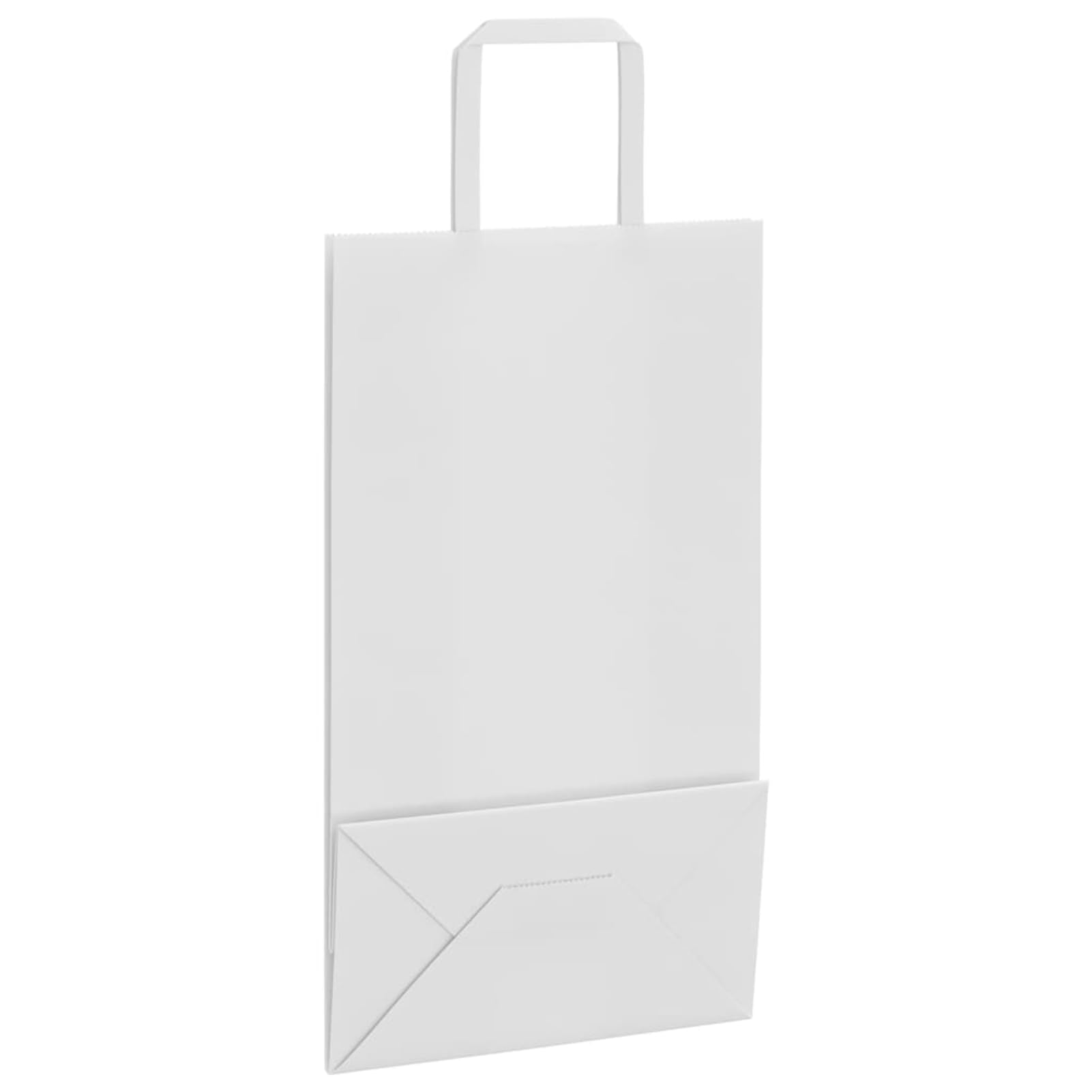 Fecpoo Papierowe torebki 250 szt. – białe torebki papierowe o gramaturze 80 g/m², 21 × 11 × 36 cm ze stabilnymi uchwytami linowymi papierowymi, przyjazne dla środowiska, do pakowania prezentów