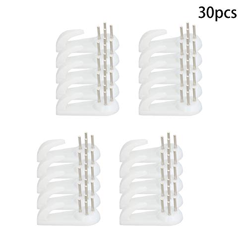 Image of Aicosineg Hardwall Hanger Mount Non-Mark Hook Photo Picture Frame Hanger for Fasteners Wall Wallpaper Walls Concrete Hooks Wooden Doors Hardware Medium White Tone 30pcs