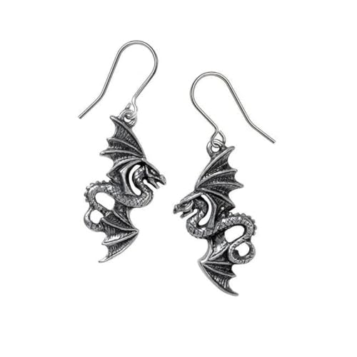 Boucles d'oreilles dragon gothique pendantes pour femme style Nu Goth Rockwear