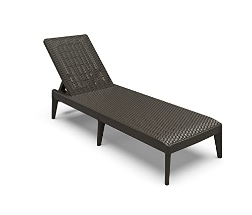 Toomax Lettino Numana prendi sole con effetto rattan, schienale regolabile, anti-UV, colore marrone