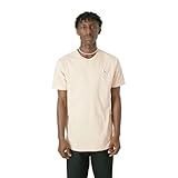 cleptomanicx marsimoto beigefarbenes Regular Fit Tee, Doppelnähten an den Ärmeln und am Saum