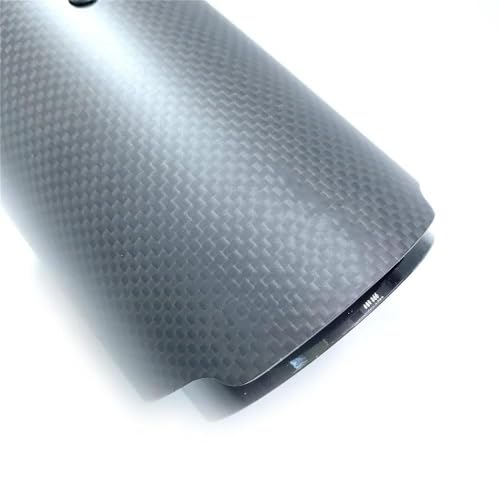 Silenciador tubo de escape de coche con brida recta y salida de carbono mate negro de 76 mm 6