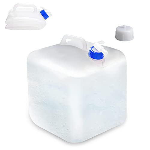 MAKACTUA Contenitori d'Acqua Tanica d'Acqua 5L/10L/15L/20L Pieghevole Serbatoio tanica d'Acqua Sacca d'Acqua per Emergenza, preparatore, Preparazione alle Crisi (20 Litri, Blue+cap)