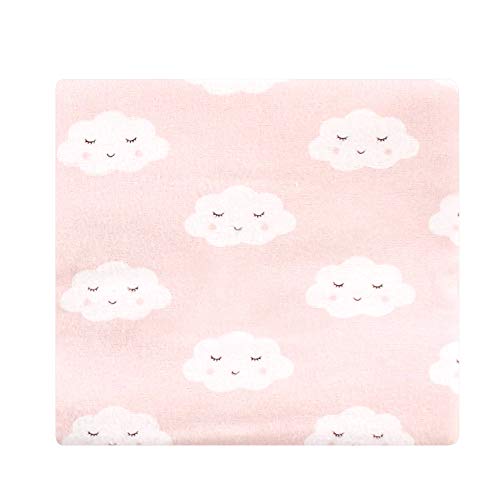 Image of Hudson Baby Little Treasure Cotton Poly Flannel Receiving Blankets Multipack, Pink Cloud, 30x30 inches (Pack of 2)