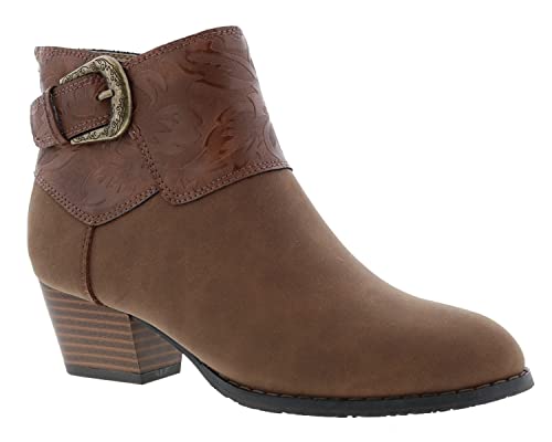 Ros Hommerson Riley Bota feminina casual de salto com fecho de zĂper, Marrom, 7 Wide