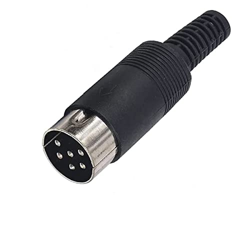 Adaptador DIN 6 pines macho y hembra plástico negro - 3 sets miniatura 3